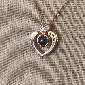 Sterling Love Languages Heart Necklace